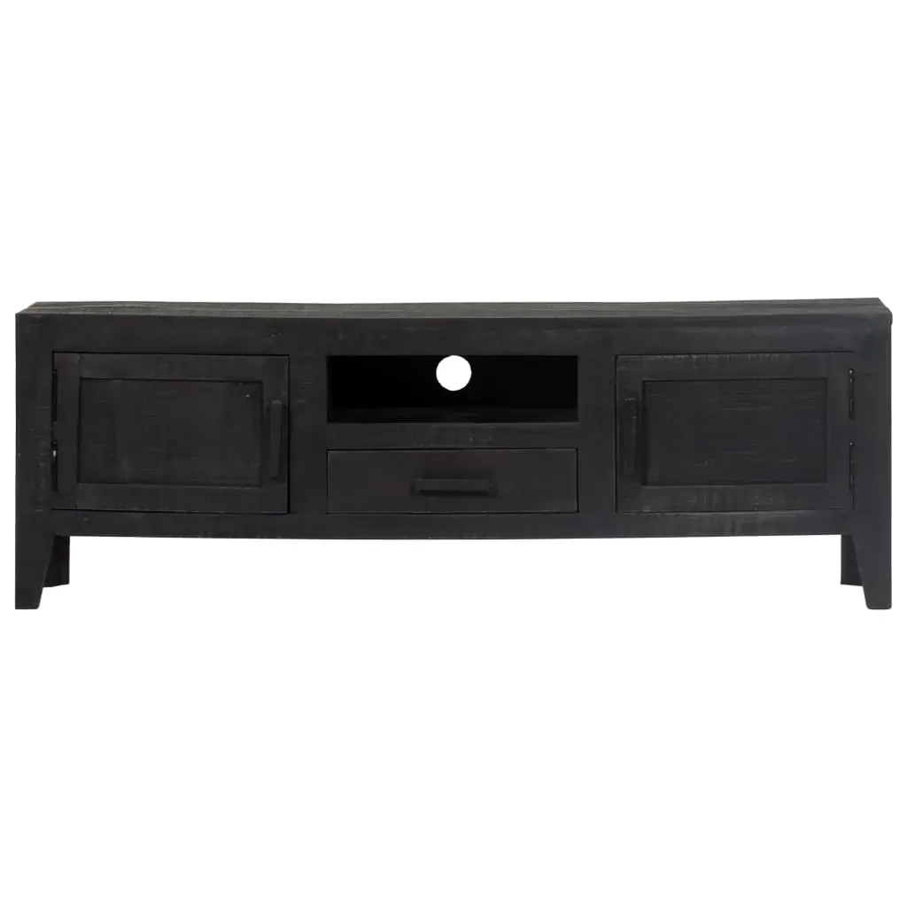 TV Cabinet Black 118x30x40 cm Solid Mango Wood Price