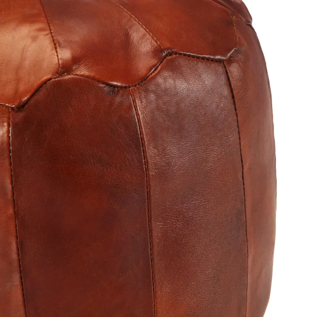 Pouffe Tan 40x35 cm Genuine Goat Leather Price