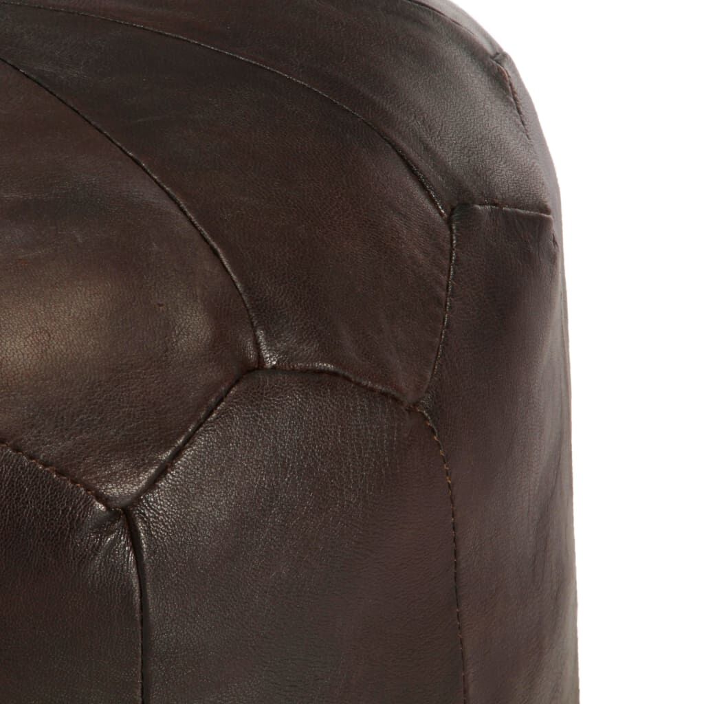 Pouffe Dark Brown 40x35 cm Genuine Goat Leather Price
