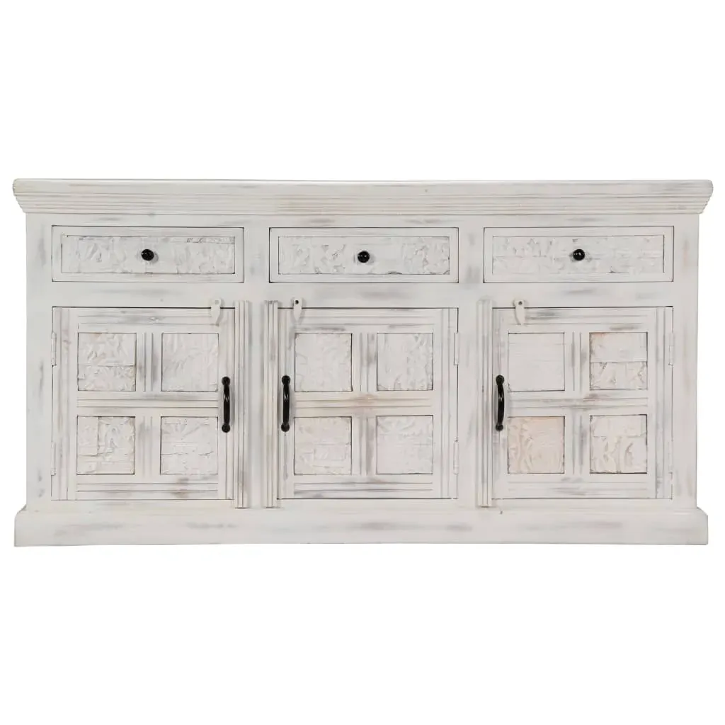 Sideboard White 140x40x74 cm Solid Mango Wood Price