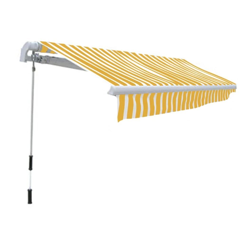 Folding Awning Manual Operated 300 cm Yellow/White Price