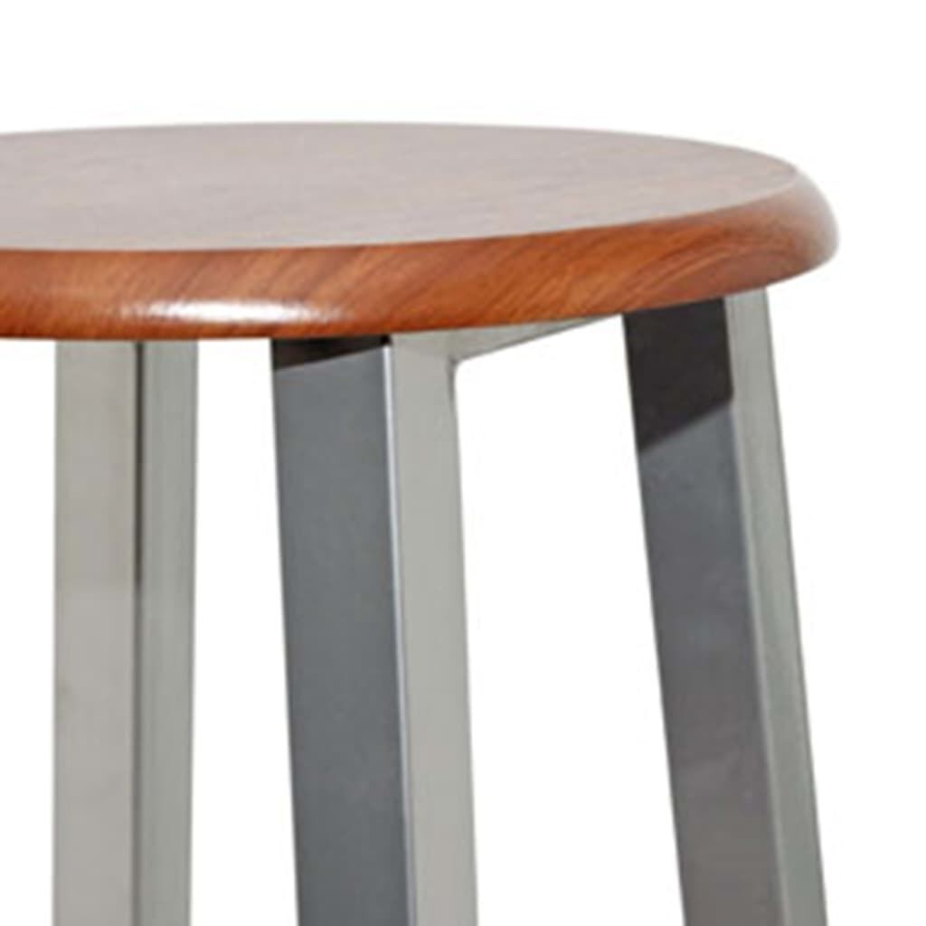 Bar Stools 4 pcs Silver and Brown MDF Price