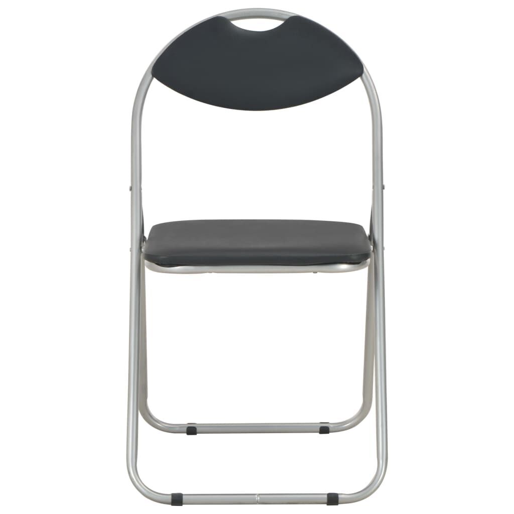 Folding Dining Chairs 6 pcs Black Faux Leather Price