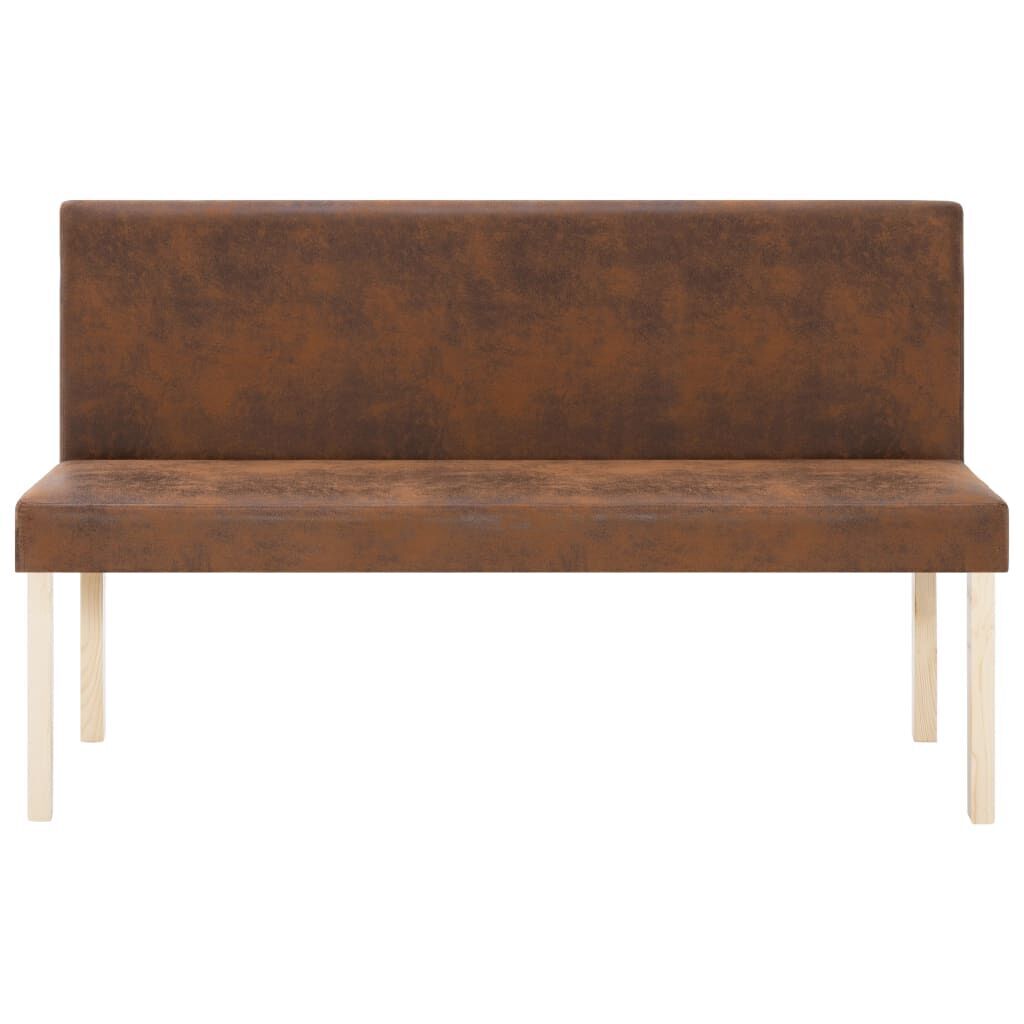 Bench 139.5 cm Brown Faux Suede Leather Price