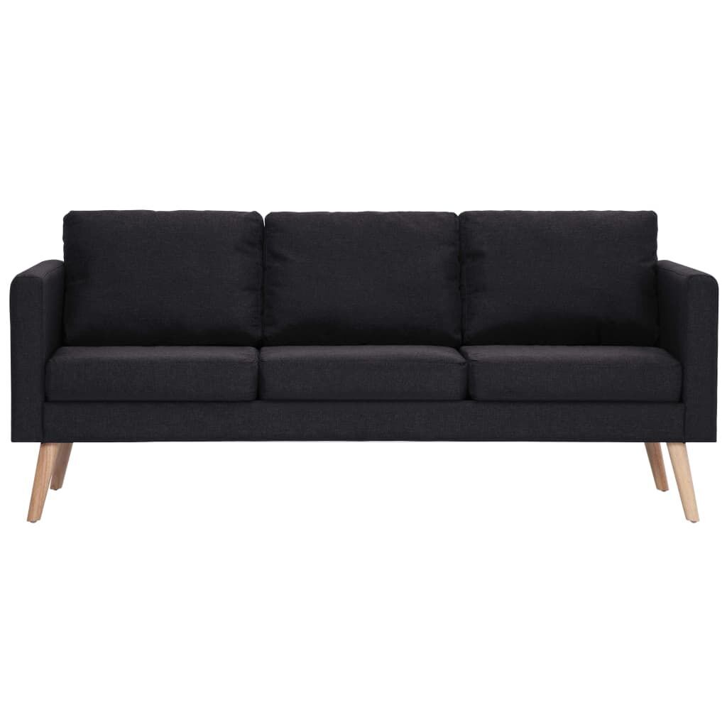 3-Seater Sofa Fabric Black Price