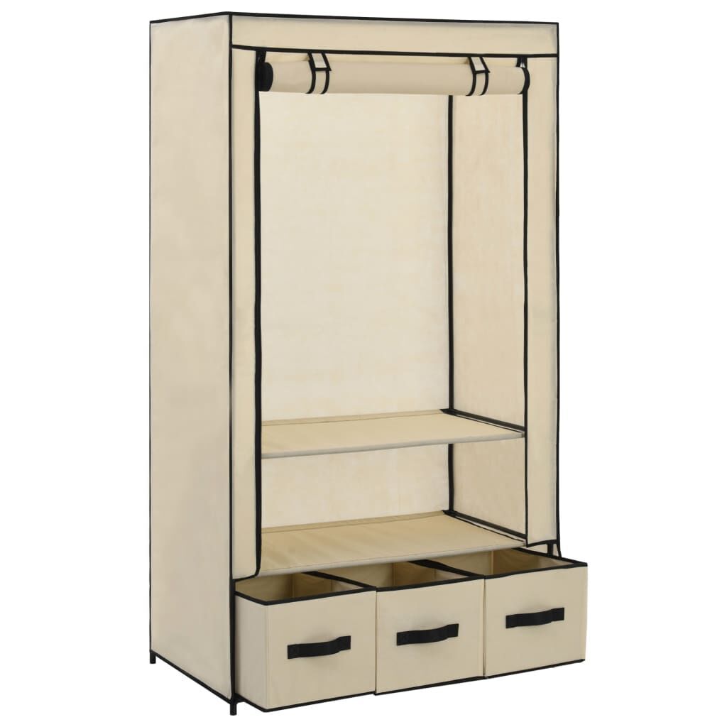 Wardrobe Cream 87x49x159 cm Fabric Price