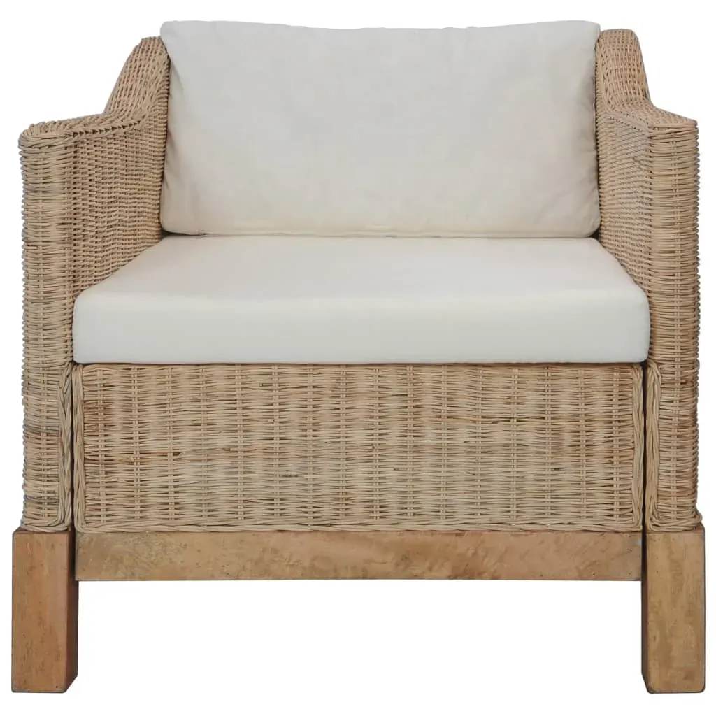 Armchair with Cushions Natural Rattan Price
