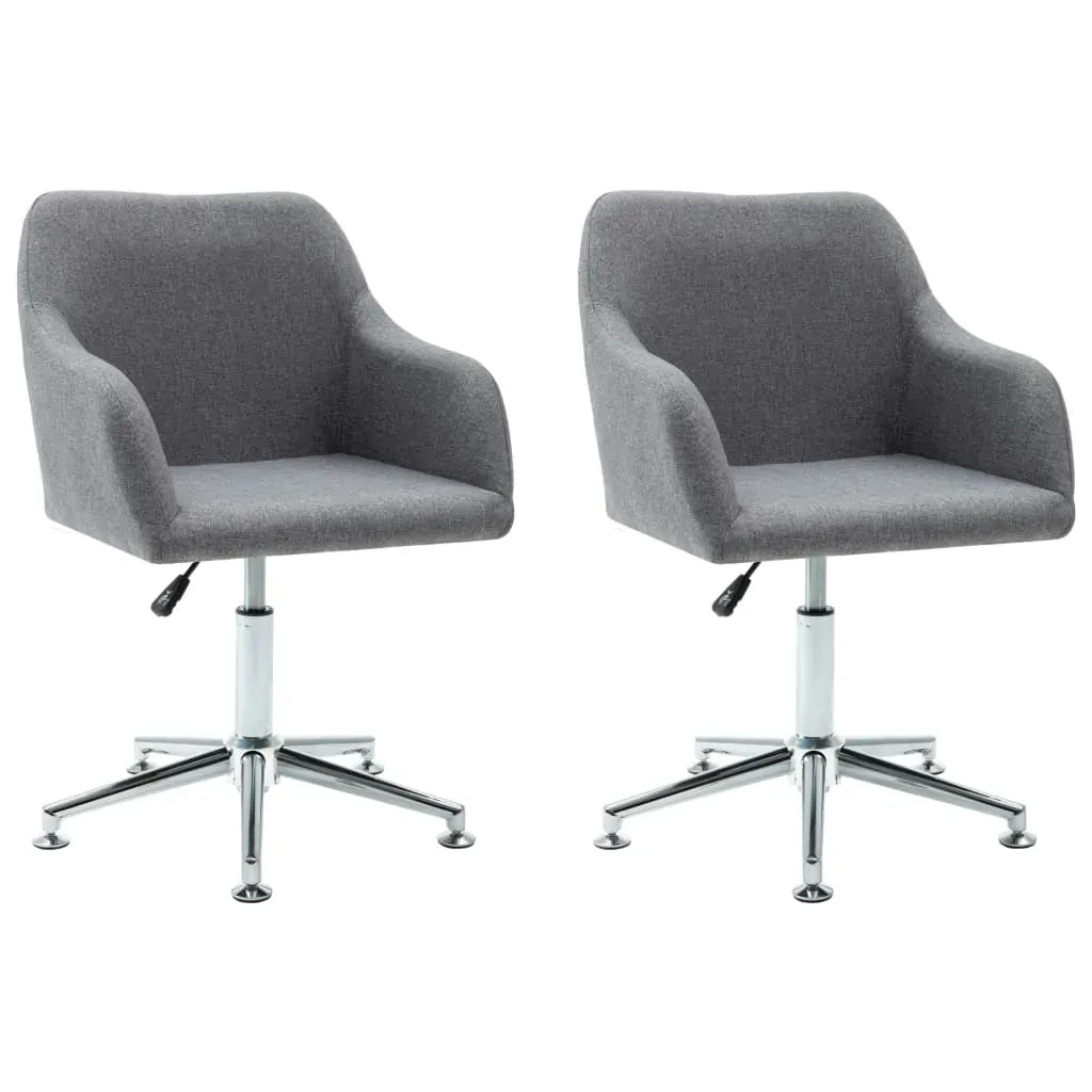 Swivel Dining Chairs 2 pcs Light Grey Fabric Price