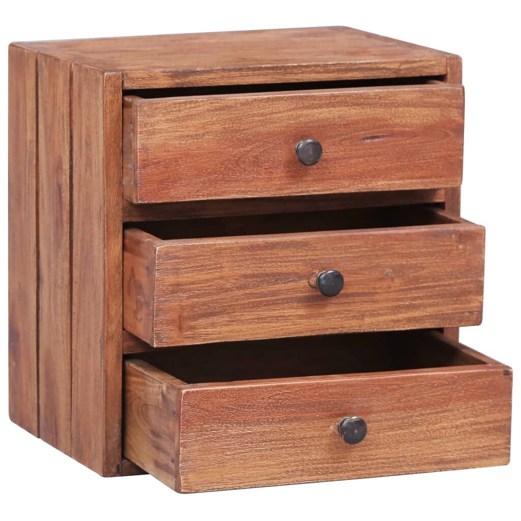 Bedside Cabinet with 3 Drawers 35x25x35 cm Solid Mahogany Wood Price