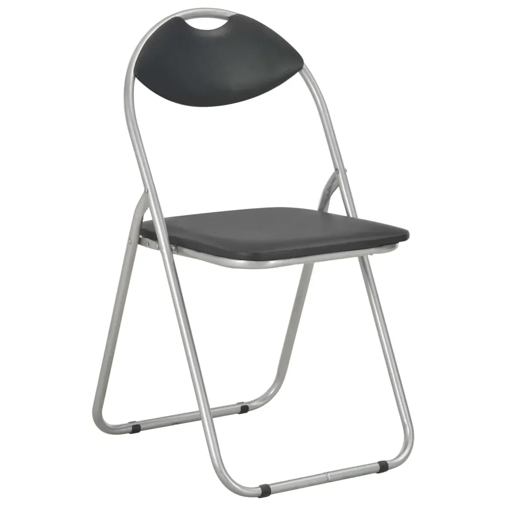 Folding Dining Chairs 2 pcs Black Faux Leather Price