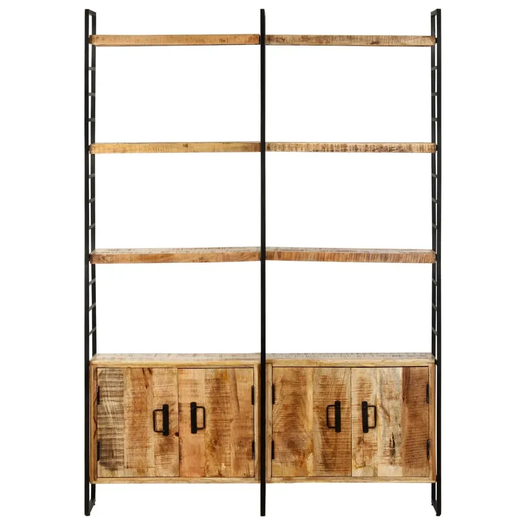 4-Tier Bookcase 124x30x180 cm Rough Mango Wood Price