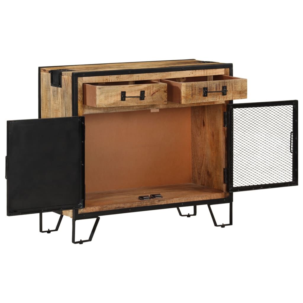 Sideboard 80x31x71 cm Solid Rough Mango Wood Price