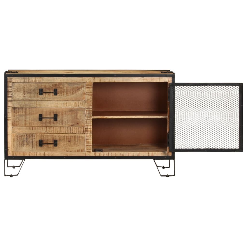 Sideboard 100x31x60 cm Solid Rough Mango Wood Price
