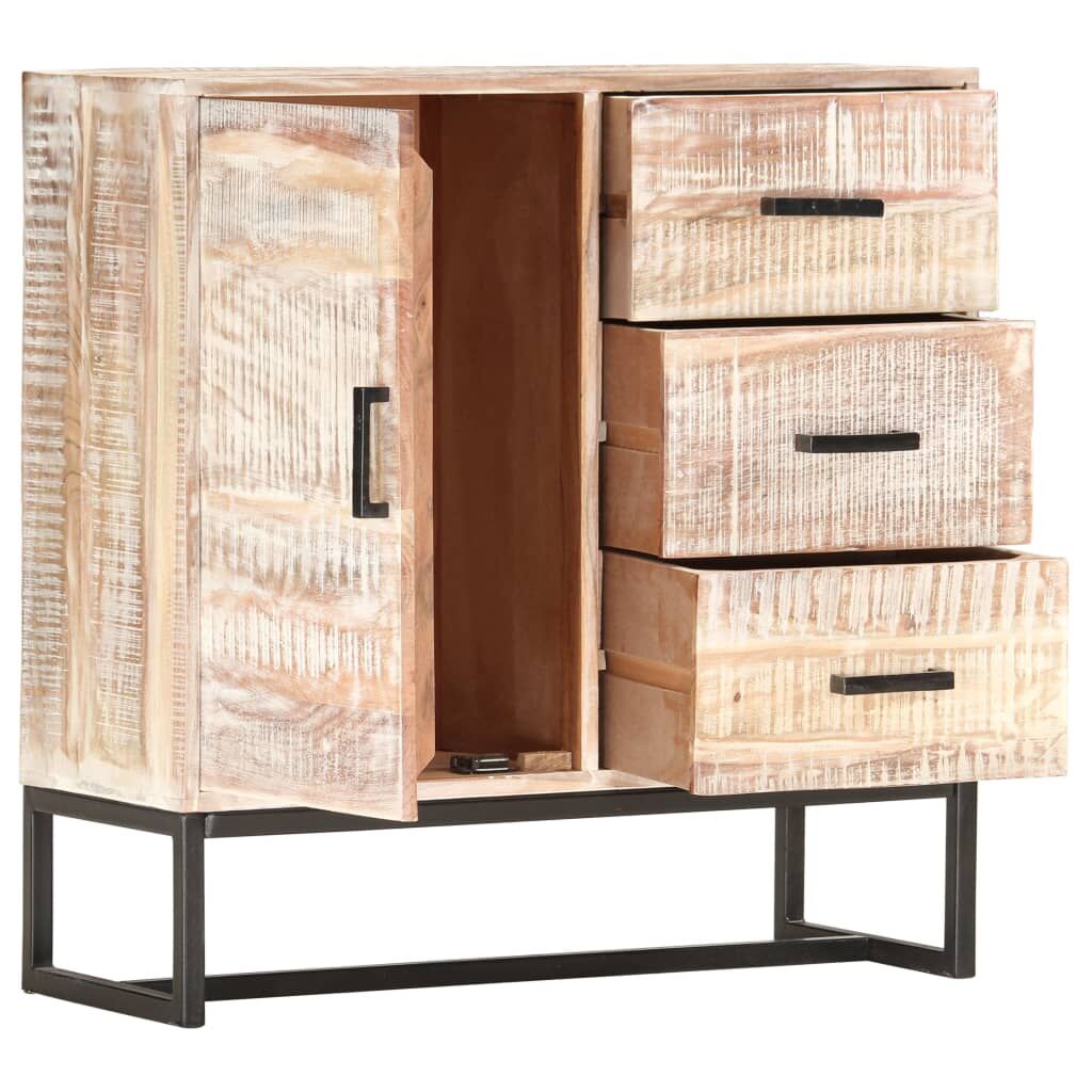 Sideboard White 73x30x75 cm Solid Acacia Wood Price