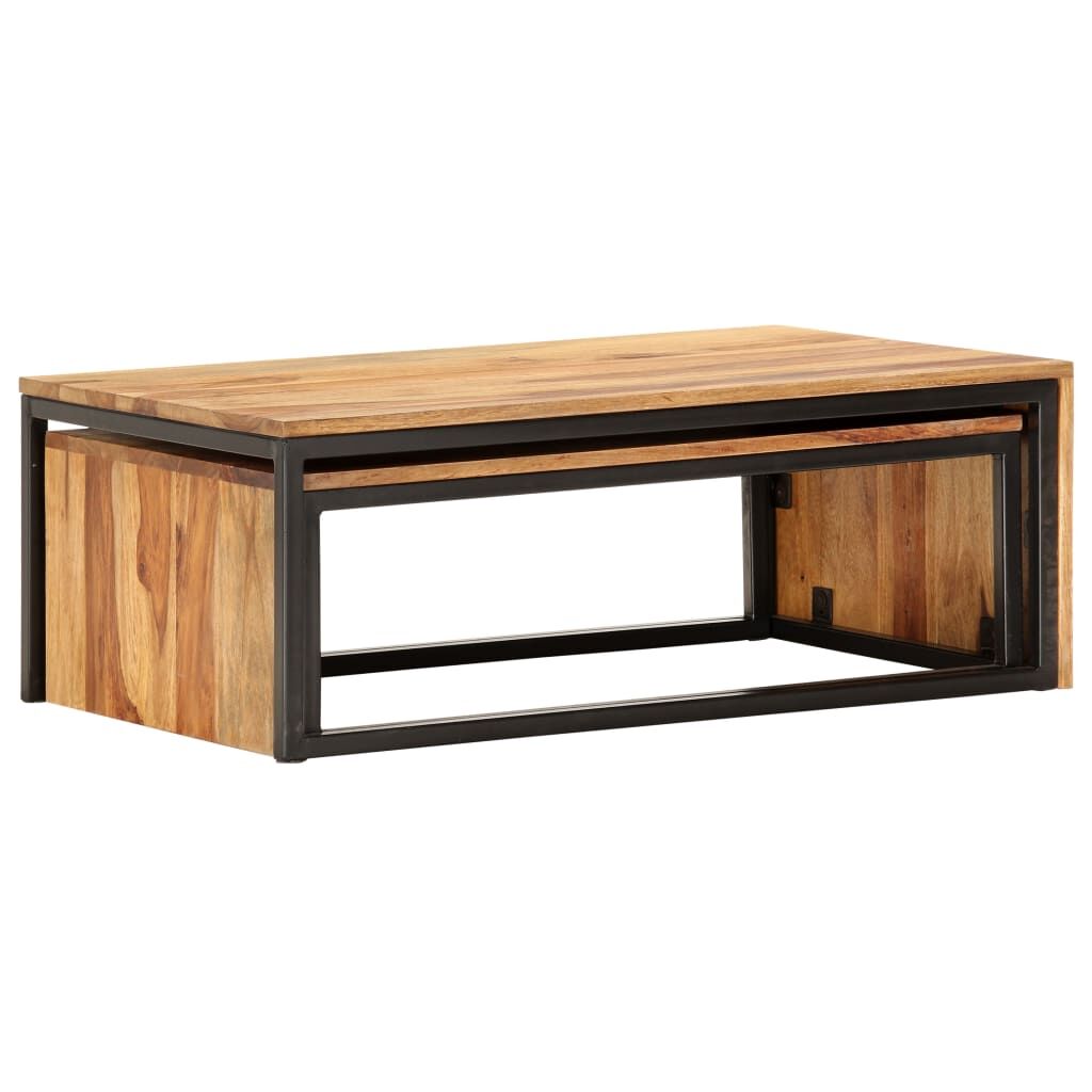 Nesting Tables 2 pcs Solid Acacia Wood Price