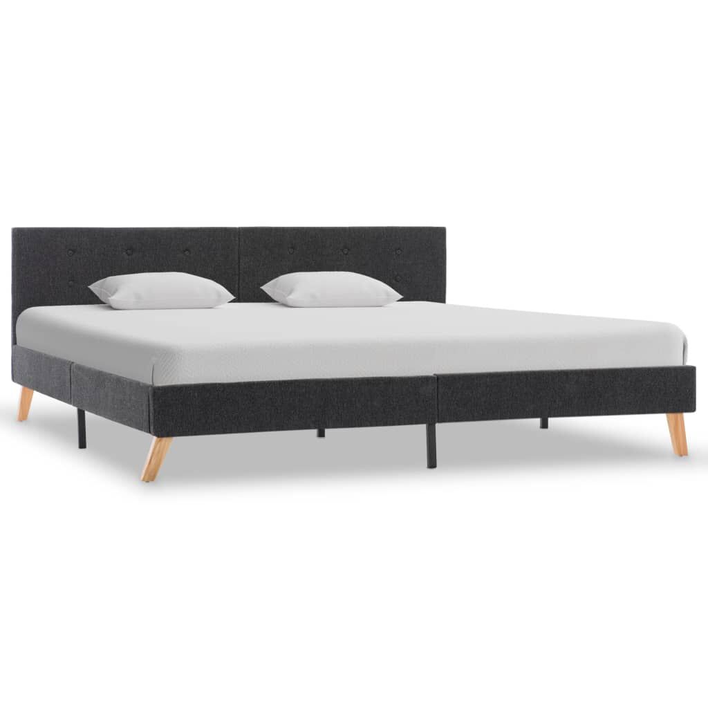 Bed Frame without Mattress Grey Fabric 183x203 cm King Price