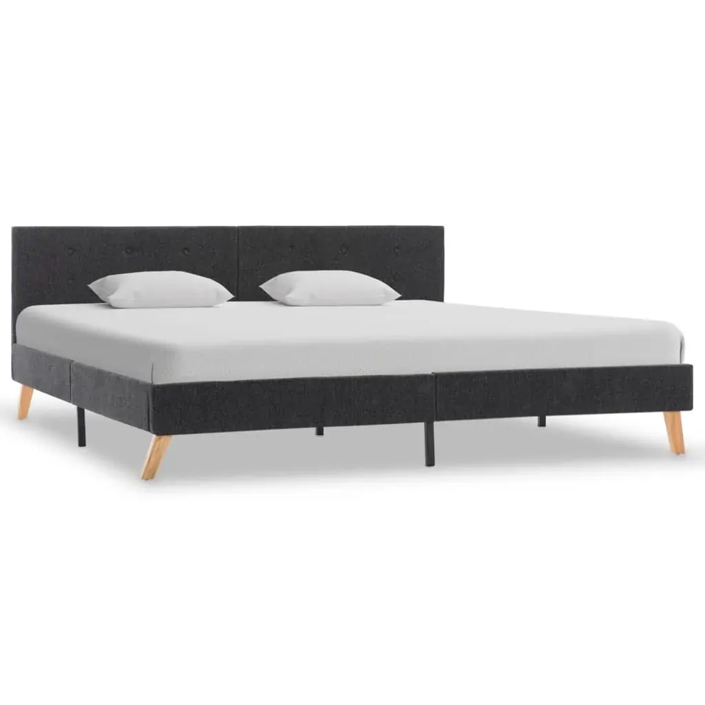 Bed Frame without Mattress Grey Fabric 183x203 cm King Price