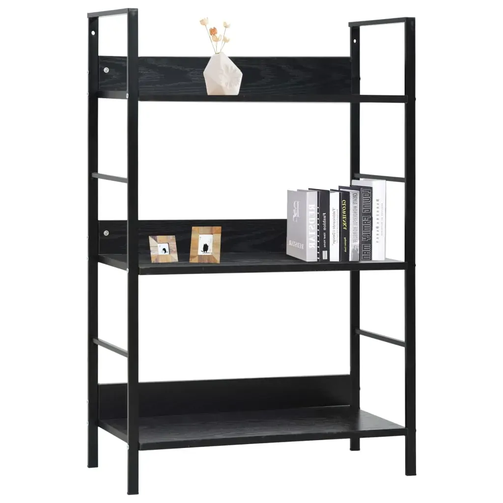 3-Layer Book Shelf Black 60x27.6x90.5 cm Engineered Wood Price