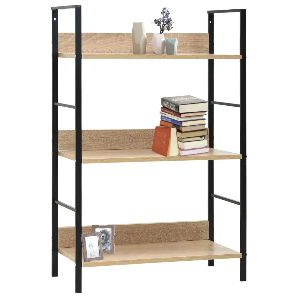3-Layer Book Shelf Oak 60x27.6x90.5 cm Engineered Wood Price
