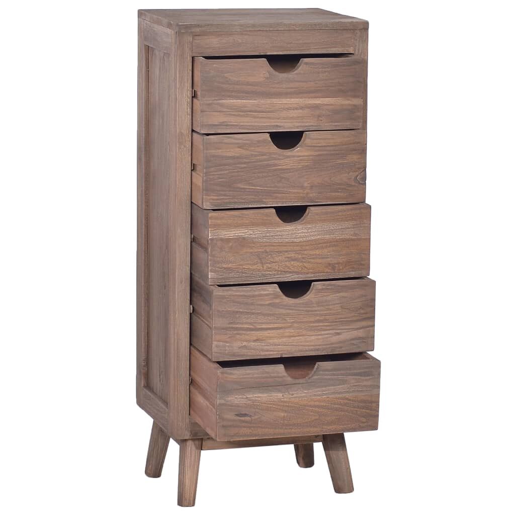 Sideboard with 5 Drawers 40x30x100 cm Solid Teak Wood Price
