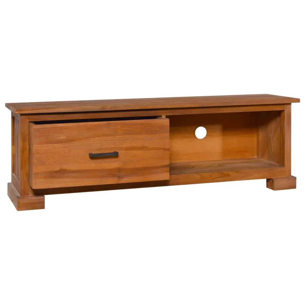 TV Cabinet 112x30x37 cm Solid Teak Wood Price