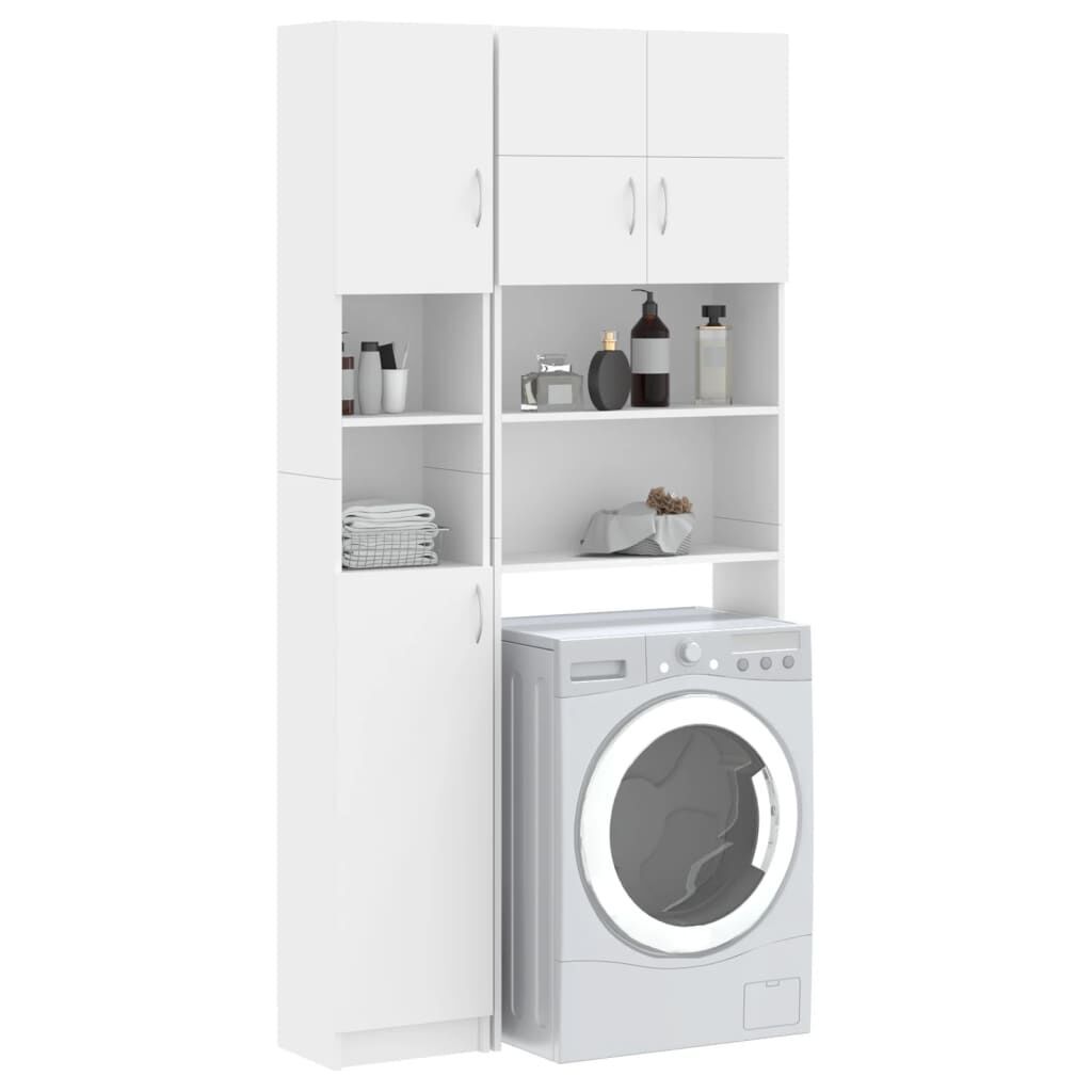 Washing Machine Cabinet Set White Engineered Wood Price