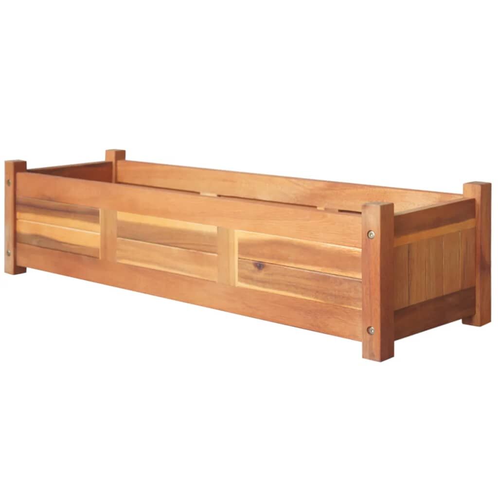 Garden Raised Beds 2 pcs Acacia Wood 100x30x25 cm Price