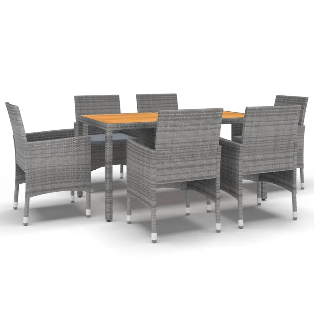 7 Piece Garden Dining Set Poly Rattan Grey Price