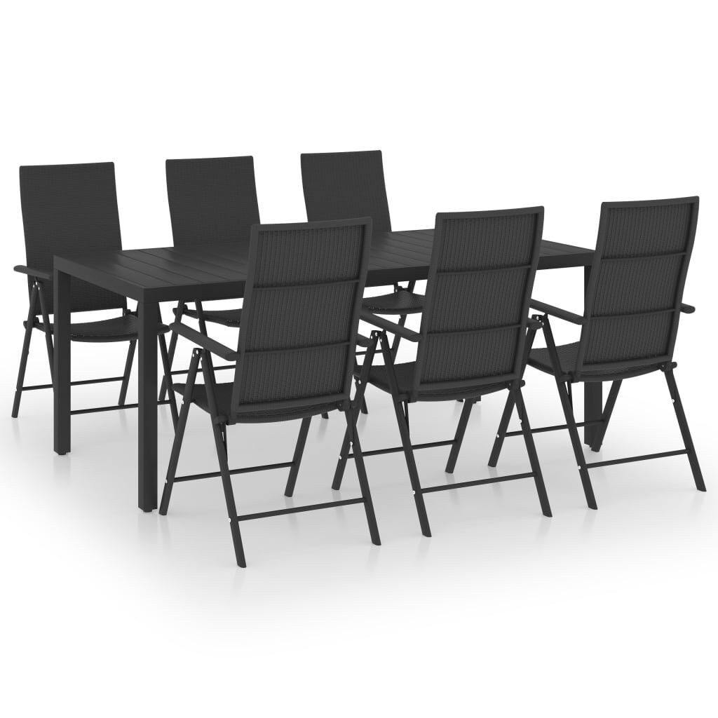 7 Piece Garden Dining Set Black Price