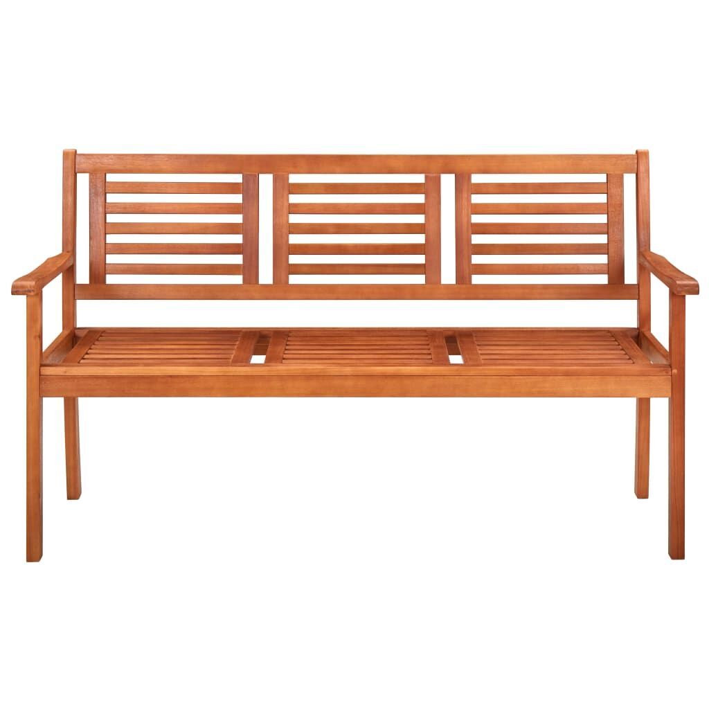 3-Seater Garden Bench with Cushion 150 cm Solid Eucalyptus Wood Price