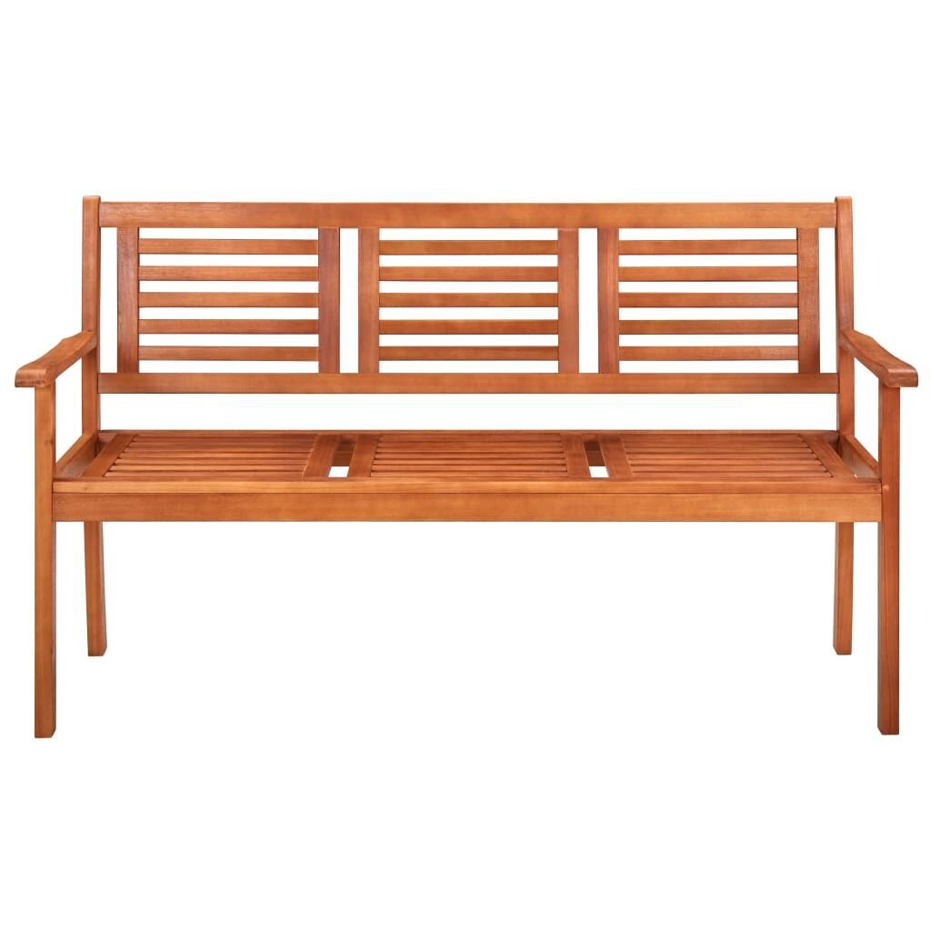 3-Seater Garden Bench with Cushion 150 cm Solid Eucalyptus Wood Price