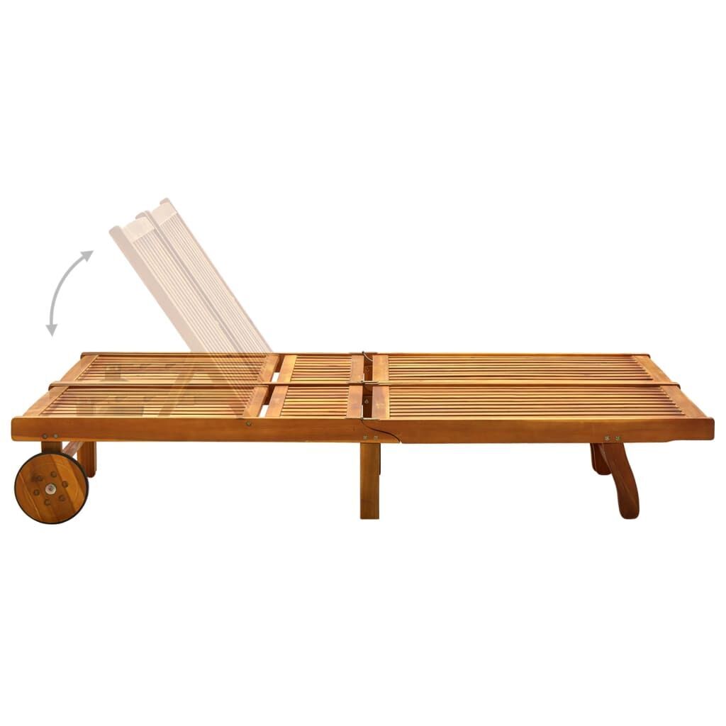 2-Person Garden Sun Lounger with Cushions Solid Acacia Wood Price