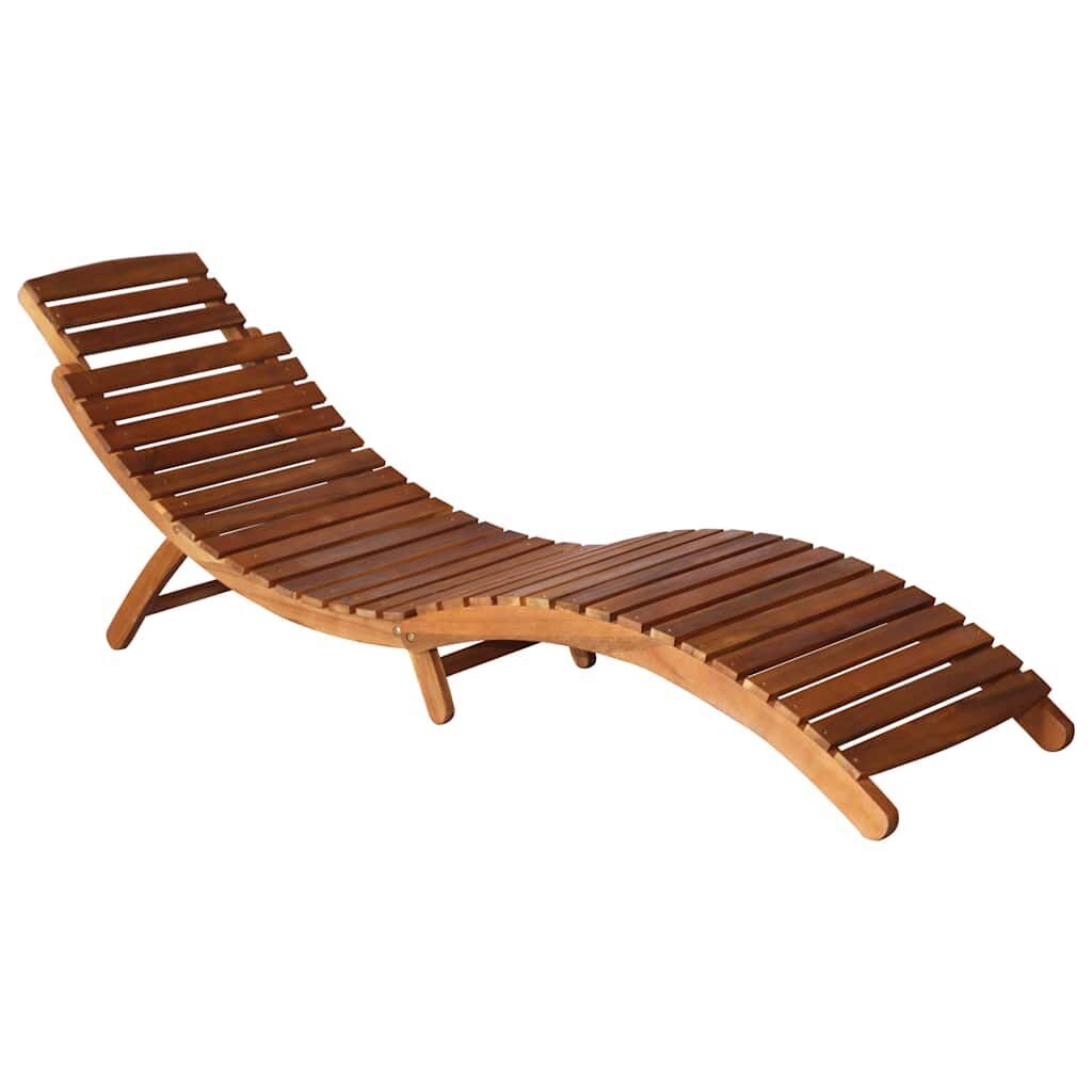 Garden Sun Lounger with Table and Cushion Solid Acacia Wood Price