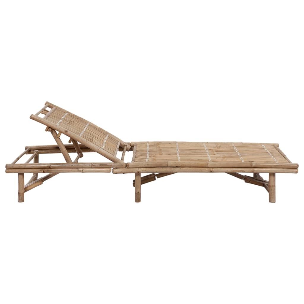 Garden Sun Lounger with Cushion Bamboo Price