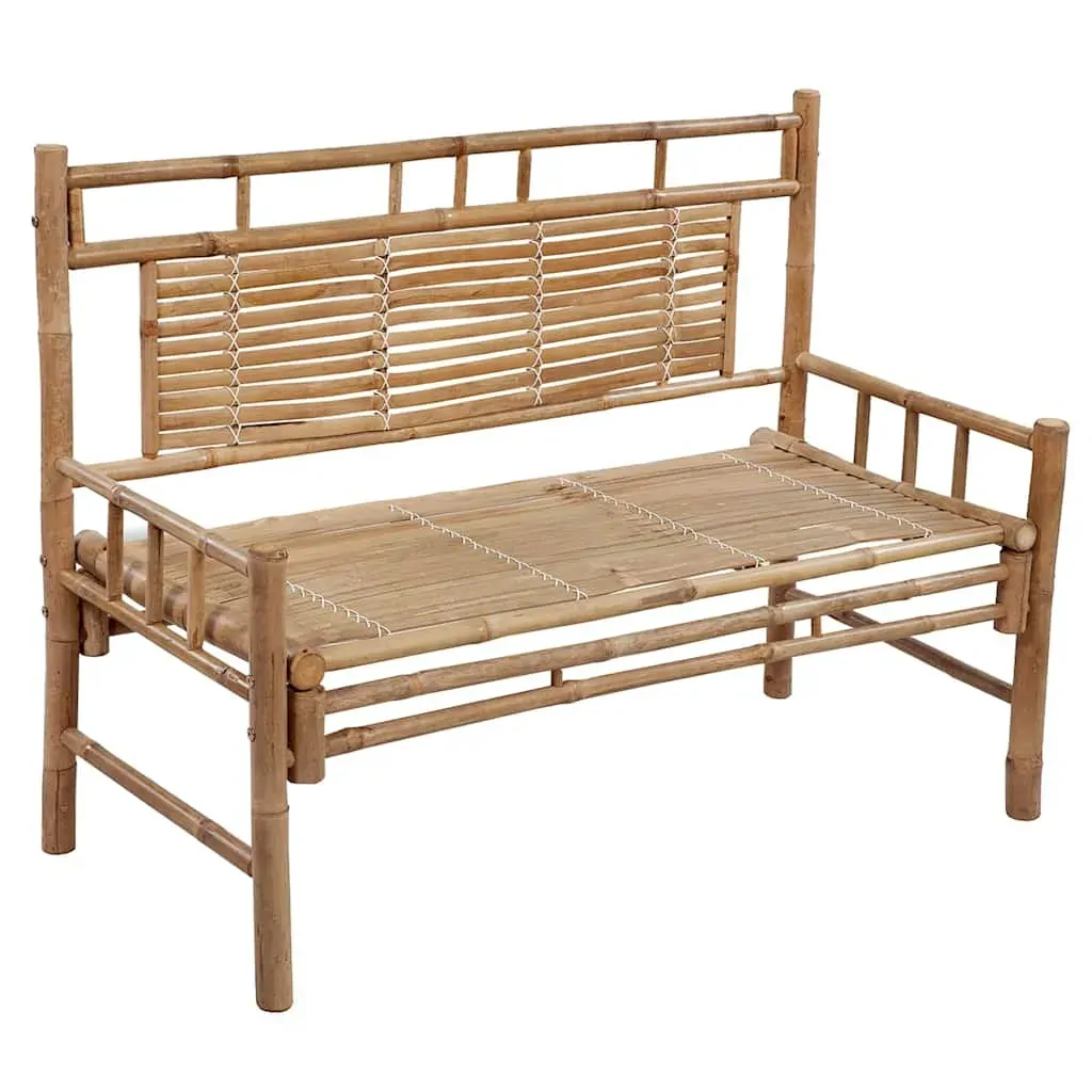 Garden Bench with Cushion 120 cm Bamboo Price