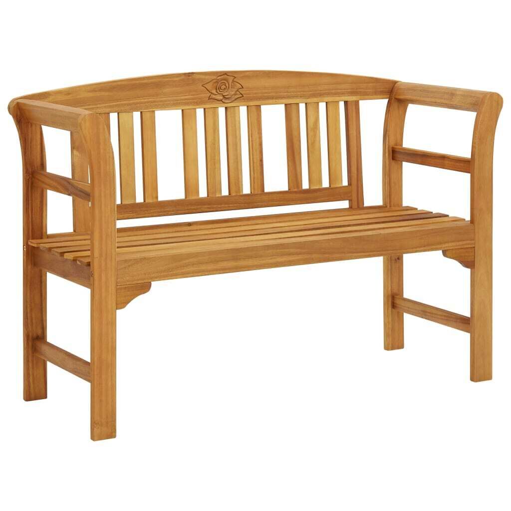 Garden Bench with Cushion 120 cm Solid Acacia Wood Price