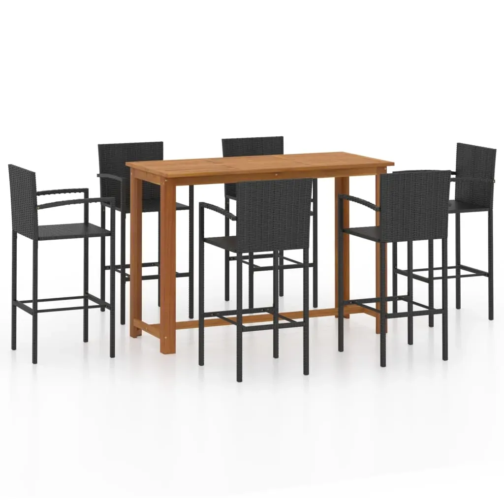 7 Piece Garden Bar Set Black Price