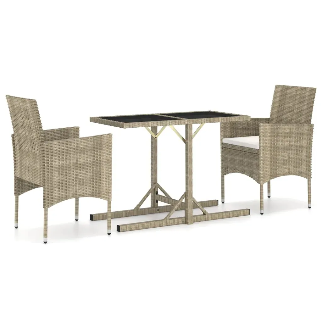 3 Piece Garden Dining Set Beige Price