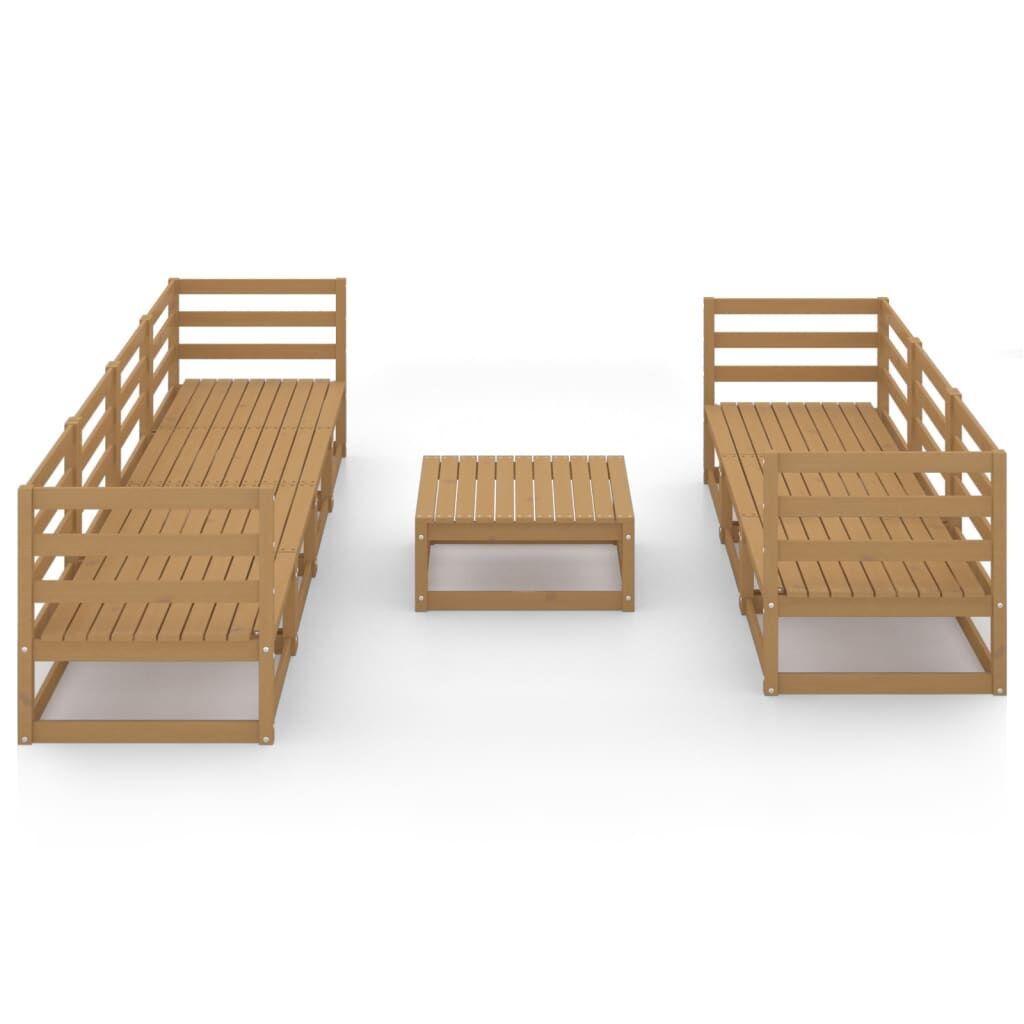 8 Piece Garden Lounge Set Honey Brown Solid Pinewood Price