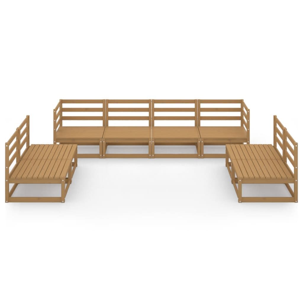 8 Piece Garden Lounge Set Honey Brown Solid Pinewood Price