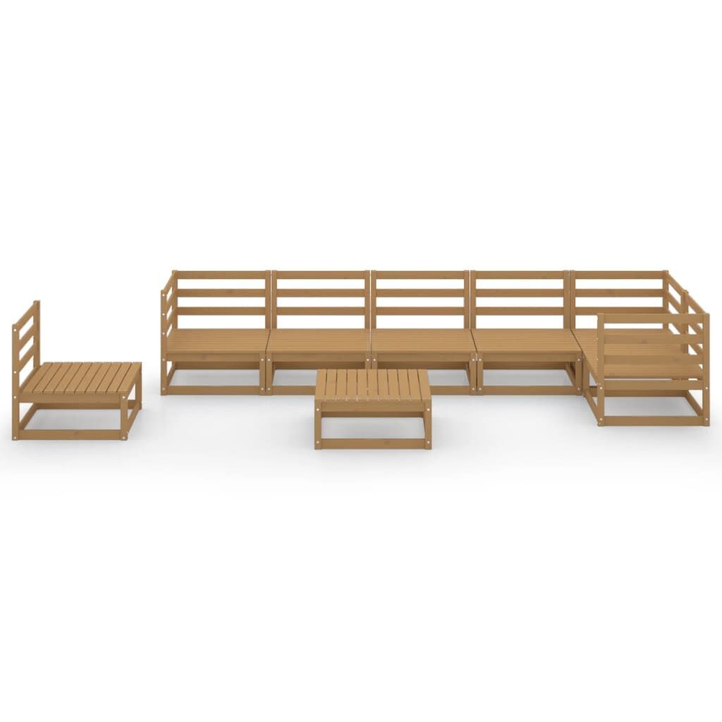 8 Piece Garden Lounge Set Honey Brown Solid Pinewood Price