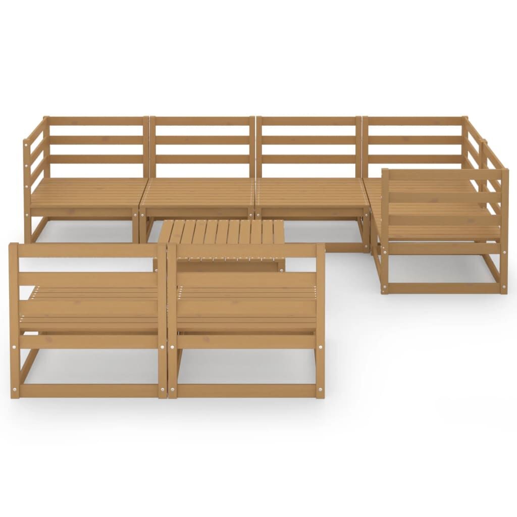 8 Piece Garden Lounge Set Honey Brown Solid Pinewood Price