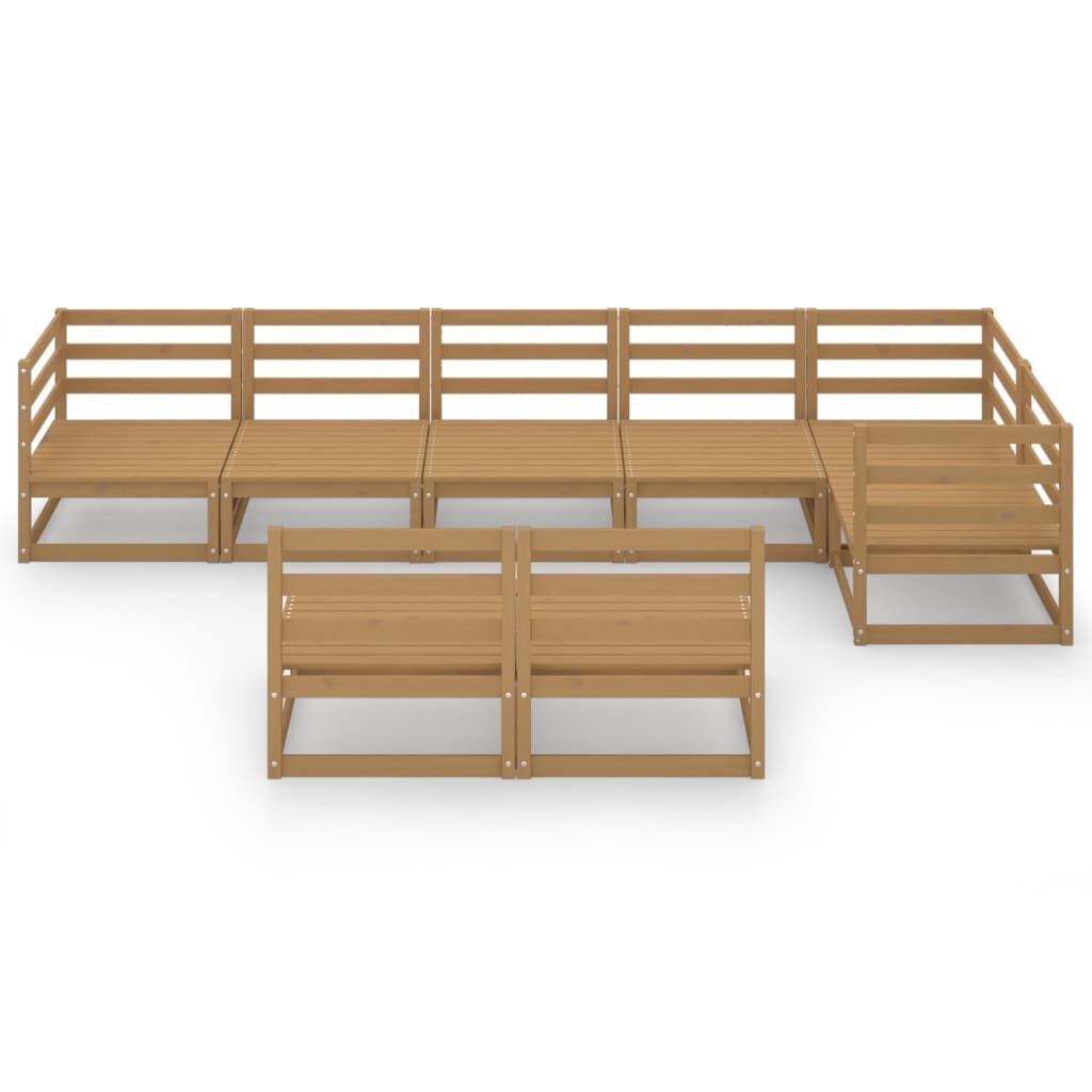 8 Piece Garden Lounge Set Honey Brown Solid Pinewood Price