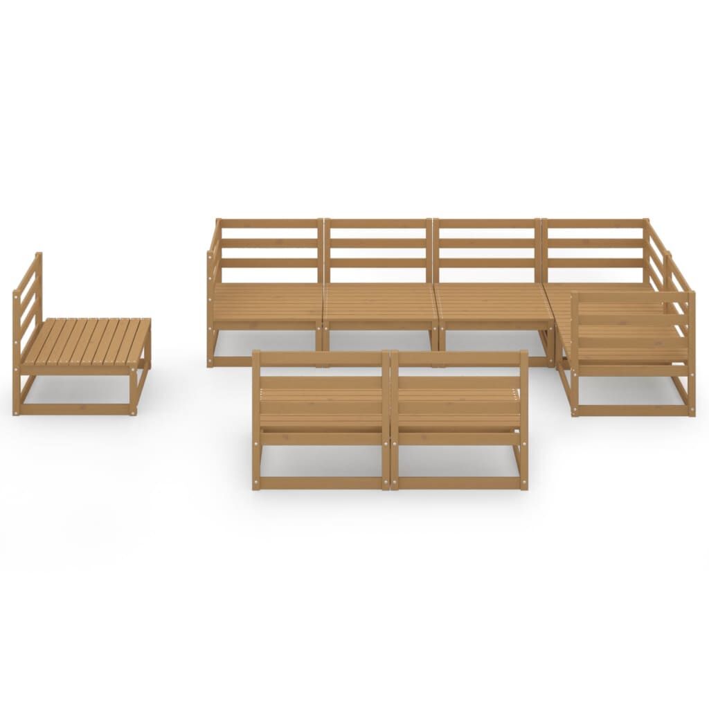 8 Piece Garden Lounge Set Honey Brown Solid Pinewood Price