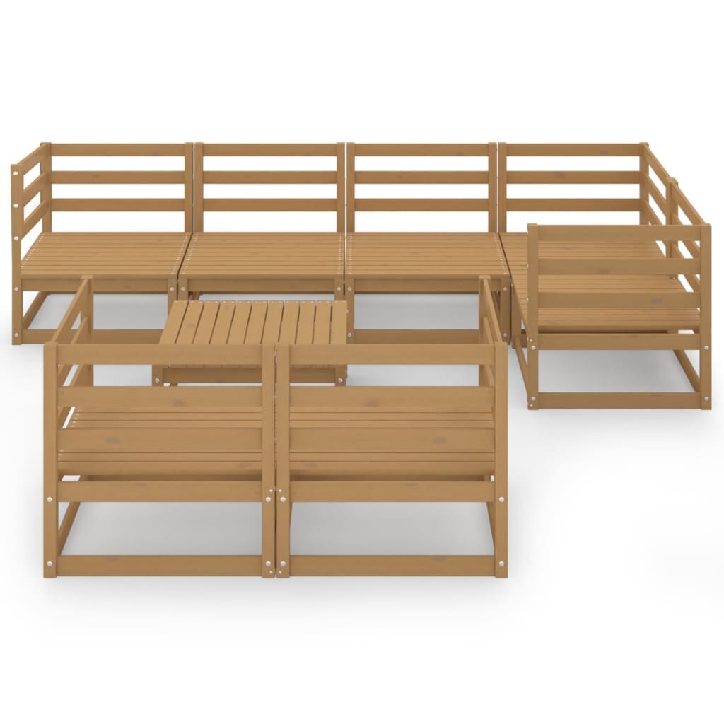 8 Piece Garden Lounge Set Honey Brown Solid Pinewood Price