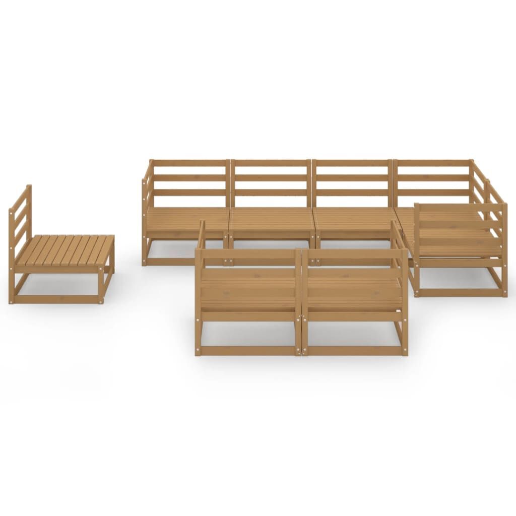 8 Piece Garden Lounge Set Honey Brown Solid Pinewood Price