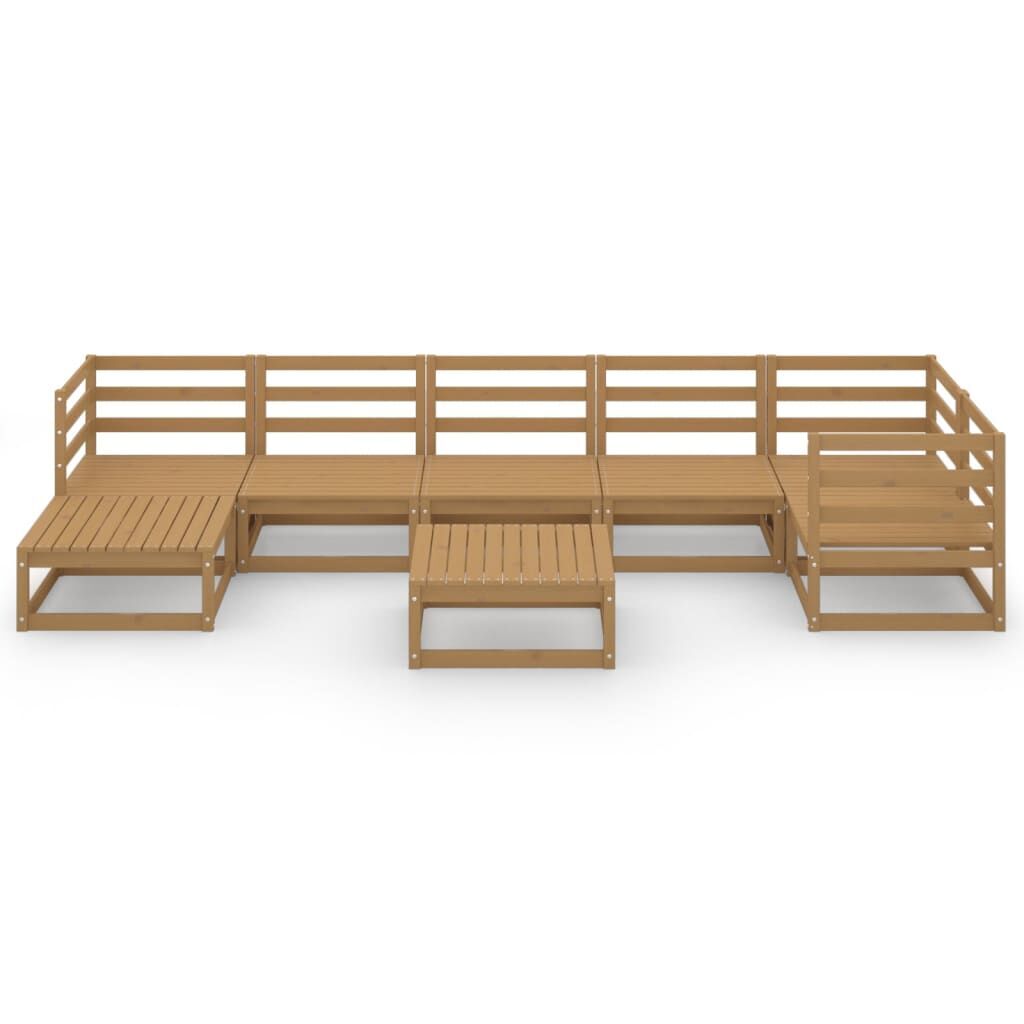 8 Piece Garden Lounge Set Honey Brown Solid Pinewood Price