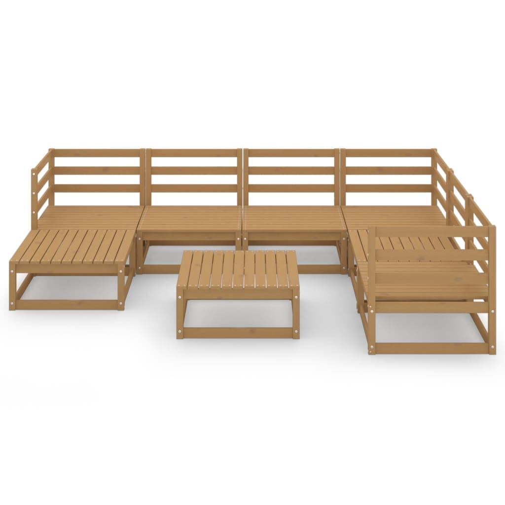 8 Piece Garden Lounge Set Honey Brown Solid Pinewood Price