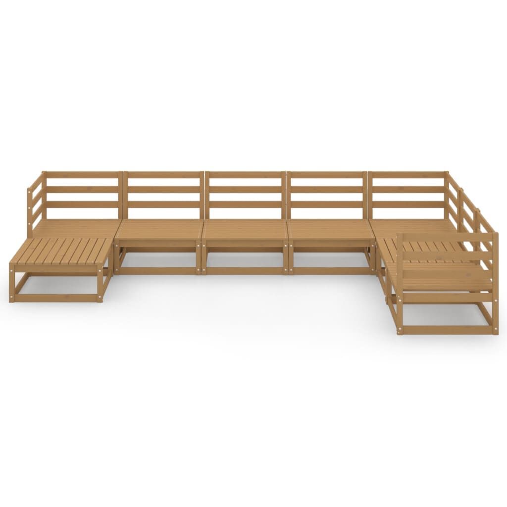 8 Piece Garden Lounge Set Honey Brown Solid Pinewood Price
