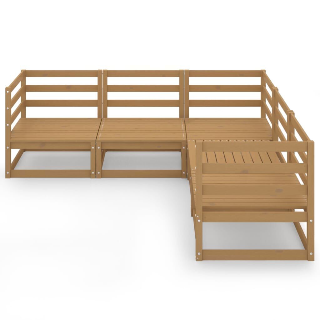 5 Piece Garden Lounge Set Honey Brown Solid Pinewood Price